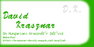 david krasznar business card